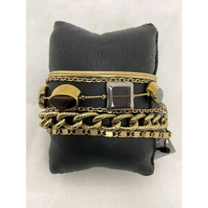 Chico's Goldtone Multi Strand Magnetic Clasp Bracelet NWT 7"